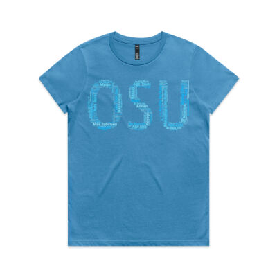 "OSU" Karate WordCloud T-Shirt - Ice Edition (Women's Maple Tee) Thumbnail
