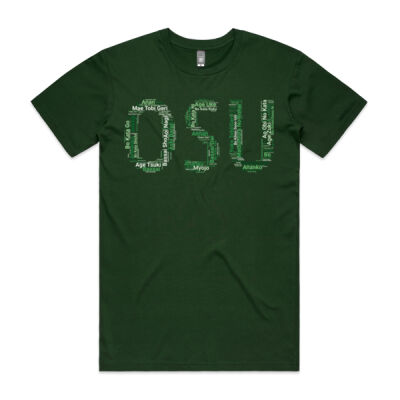 "OSU" Karate WordCloud T-Shirt - Green Edition (Men's Staple Tee) Thumbnail