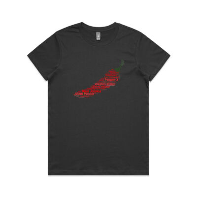 Hot Chili WordCloud T-Shirt (Women's Maple Tee) Thumbnail