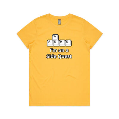 "I'm on a Side Quest" - ADHD T-Shirt (Women's Maple Tee) Thumbnail