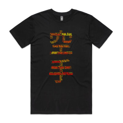 Karate Kanji WordCloud T-Shirt - Fire Edition (Men's Staple Tee) Thumbnail