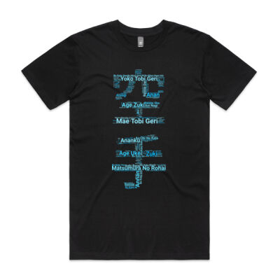 Karate Kanji WordCloud T-Shirt - Ice Edition (Men's Staple Tee) Thumbnail
