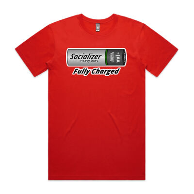 Socializer Extrovert Battery T-Shirt (Men's Staple Tee) Thumbnail